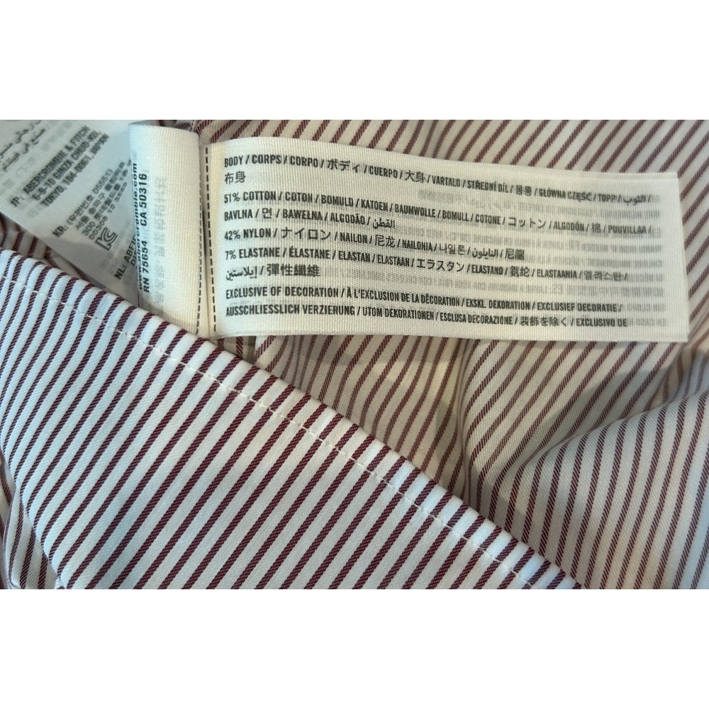 Abercrombie & Fitch Men's Long Sleeve Dress Shirt Large Stretch Purple Stripe - Picture 6 of 6